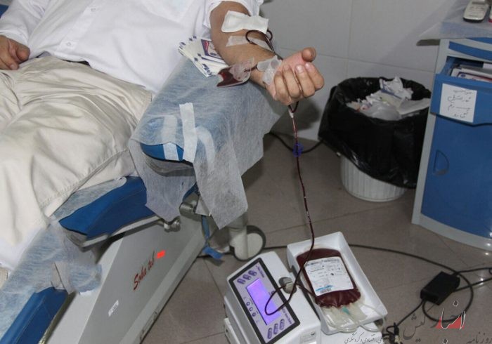 استقرار گروه انتقال خون سیار در بیمارستان کیش